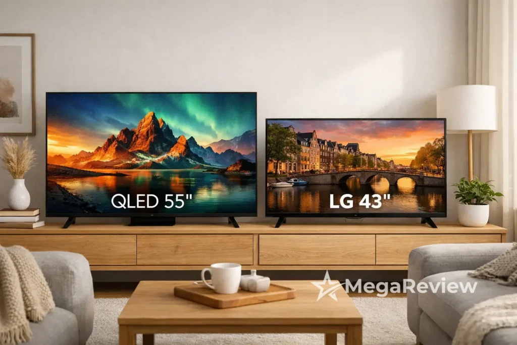 Samsung QLED 55 vs LG 43: 4K ou Full HD?