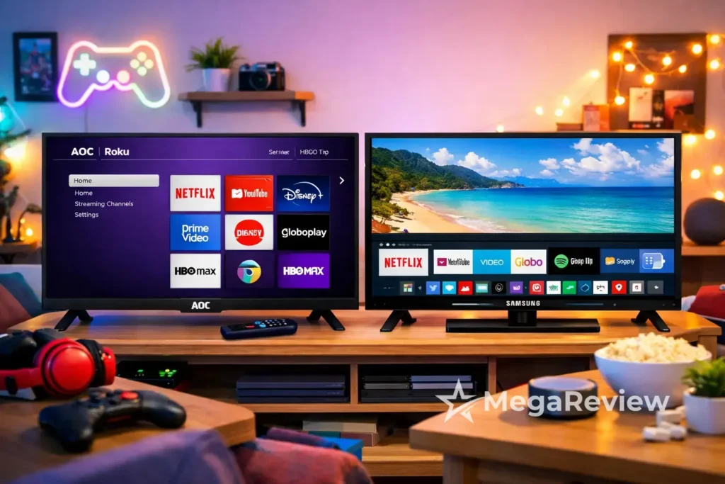 AOC Roku 32S5155 vs Samsung H5000F: Roku ou Tizen?