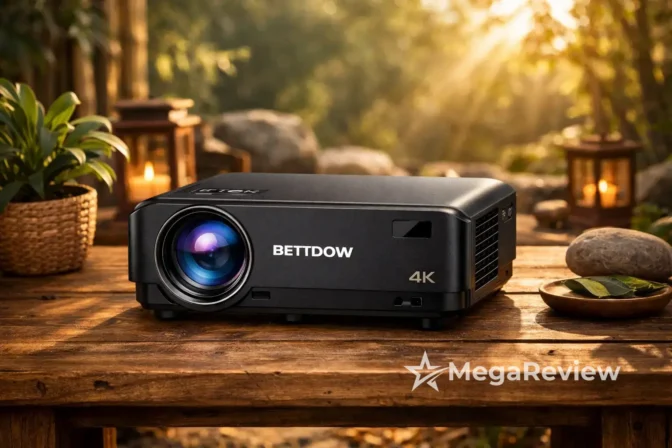 Projetor Bettdow 4K com 5% OFF e preto na Amazon
