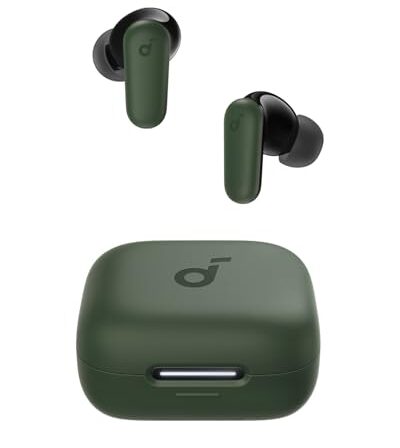 soundcore P30i da Anker, Fone de Ouvido Sem Fio com Cancelamento de Ruído Adaptativo Graves Poderosos Bluetooth 5.4, 45H de Reprodução Estojo 2-em-1 com Suporte para Celular, Resistência à Água, Verde