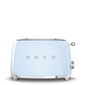Smeg Torradeira Para 2 Fatias Com 6 Predefinições E Função De Descongelamento, Bandeja Migalhas Removível Tsf01Pbus, Azul Pastel
