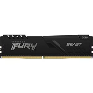 KF432C16BB/32 - Memória de 32GB DIMM DDR4 3200Mhz FURY Beast 1,35V 2Rx8 288 pinos para desktop/gamers, preto