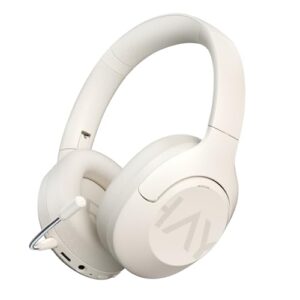 HAYLOU S30 Fone de ouvido Bluetooth com Cancelamento Ativo de Ruído, Over Ear Headphones com Extraível Individualmente Microfone, Suporta conexão com consoles