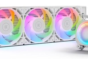 EK Nucleus AIO CR360 Lux White D-RGB All-in-One Liquid CPU Cooler com ventiladores EK FPT, peças de computador de resfriamento de água, ventilador de 120 mm, compatível com as mais recentes CPUs Intel e AMD