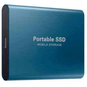 2 TB - Disco de Memória Flash SSD Portátil para Laptop, Desktop, Celular, TV e outros. Tipo-C USB 3.1, SSD Externo M.2 de Alta Velocidade, Disponível em Capacidades 500 GB a 256 TB (Azul, 2, TB)