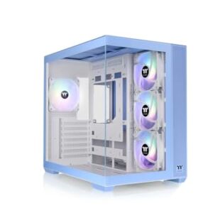 GABINETE TT VIEW 380 TG ARGB MID TOWER HYDRANGEA BLUE 4 FANS CA-1Z2-00MFWN-00