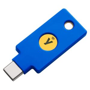 Yubico Chave de Segurança FIDO C - USB e NFC de Dois Fatores, Funciona com Dispositivos Móveis NFC - Certificado FIDO U2F e FIDO2