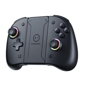 Controle sem Fio para Nintendo Switch Hall Effect Bluetooth, Vibração, Sensor de Movimento, Pega Confortável, Preto Básica