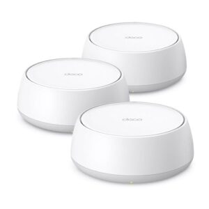TP-Link Deco BE22(3-PACK) Sistema Wi-Fi 7 de malha multi-Gigabit para toda a casa, banda dupla de até 3,6 G, sem fio/com fio, roaming de IA sem costura, MLO, 4K-QAM, controle parental.