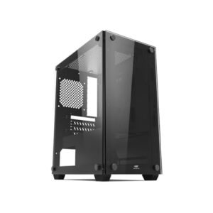 C3Tech Gabinete MT-G110BK Gamer Preto, com lateral e frontal em vidro temperado, filtro magnético anti-poeira, organizador de cabos, Compatível com placas-mãe Micro ATX e Mini ITX
