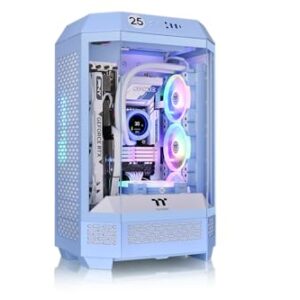 Thermaltake Tower 300 Hydrangea Blue/Micro-ATX Capa para computador/Ventiladores pré-instalados 2 x 140 mm/2 anos de garantia