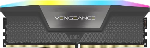 CORSAIR Memória de computador desktop Vengeance RGB DDR5 RAM 16GB (1x16GB) 5200MHz CL40-40-40-77 1,25V AMD Expo Intel XMP 3.0 – Cinza (CMH16GX5M1B5200Z40)