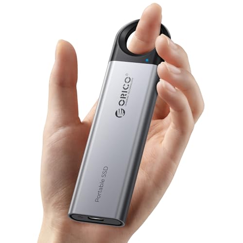 ORICO SSD externo de 512 GB até 1050 MB/s, unidade de estado sólido portátil, design de orifício de suspensão, cabo USB C e A 2 em 1, armazenamento confiável para smartphones tipo C, tablets, laptops
