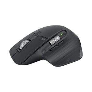 Mouse sem fio Logitech MX Master 3S com Sensor Darkfield para Uso em Qualquer Superfície, Design Ergonômico, Clique Silencioso, Conexão USB ou Bluetooth - Grafite