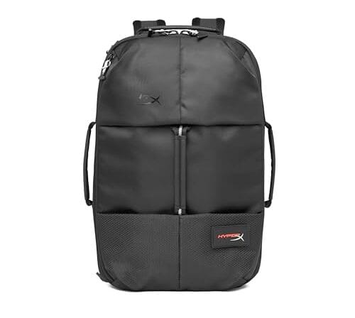 Mochila Gamer HyperX Knight - para Notebooks e Equipamentos Gamer, Compartimento Grande de 22.6 Litros, Durável, Resistente a Água, Pronta para Viagem, Preta (8C525AA)