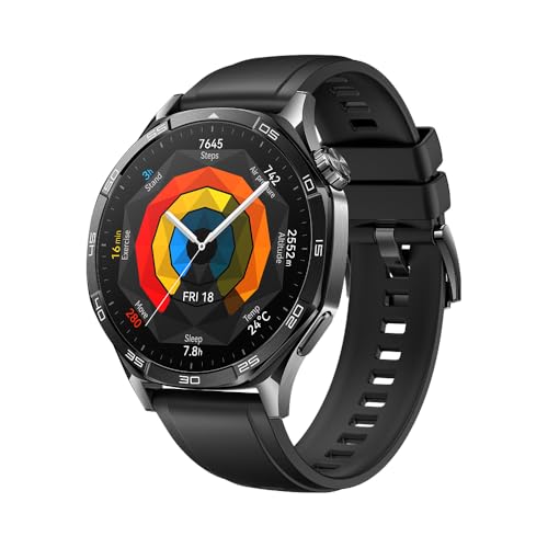 Smartwatch, HUAWEI WATCH GT 5 46mm, Nova Experiência de Corrida e Ciclismo, Sharp-Edged Design, Até 2 Semanas de Bateria, Compatível com iOS e Android, Sistema GPS Integrado, Preto