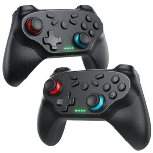 Nonbliep 2 Pack Wireless Controller for Nintendo Switch 2/1 Lite/OLED and PC, with Bluetooth, Turbo, Gyro Axis, Dual Vibration, and Screenshot, Compatible with Steam and Switch 2/1