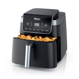 Ninja Air Fryer Pro XL 6 em 1 com capacidade de 6,5 QT, Max Crisp, Air Fry, Air Roast, Assar, Reaquecer, Desidratar, Tecnologia Max Crisp com 450F, Cesta Antiaderente e Prato Crisper, Cinza, AF181