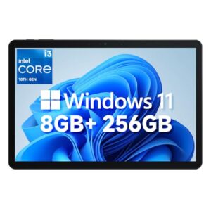 CHUWI Hi10 X2 Tablet Windows 11 de 10,1 polegadas, Intel Core i3 (até 3,9 GHz), 8 GB RAM 256 GB SSD, Windows Tablet PC, 4K Micro HDMI, WiFi 6, BT 5.3, USB 3.2, câmeras duplas, tipo C, com capa