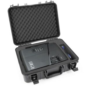 Capa rígida projetora de vídeo Casematix com espuma personalizável compatível com modelos Epson VS240 , EX3240 , VS345, VS340 , VS335W, EX7240 Pro, EX5240 Pro