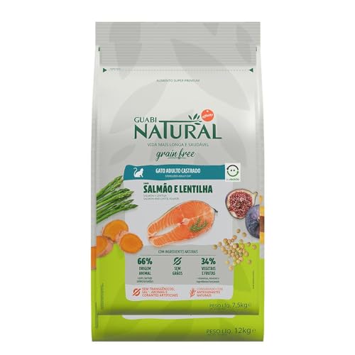 GUABI NATURAL GRAIN FREE GATO CASTRADO SALMÃO E LENTILHA 7,5kg