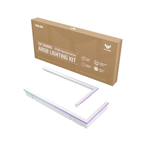 ASUS TUF Iluminação ARGB para GT502 Horizon Series (Branco) - Moldura ARGB de Borda Externa 2X, Iluminação Vibrante, Design Magnético, Aura Sync