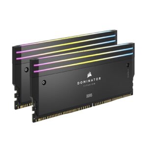 CORSAIR Kit de aprimoramento de luz Dominator Titanium DDR5 RGB – 2 módulos – 0 GB de RAM – Compatível com CORSAIR iCUE – Preto