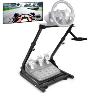 Suporte Cockpit Para Volante, Simulador de Carro, Cockpit Simulador, Suporte de Volante de Corrida, Suporte para Volantes Preto, Suporte Ajustável para Volante de Corrida