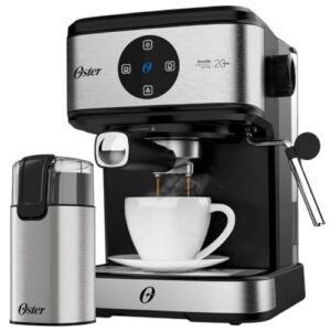Oster Kit Espresso Oster - Cafeteira Double e Moedor de Café Elétrico Inox - 127V