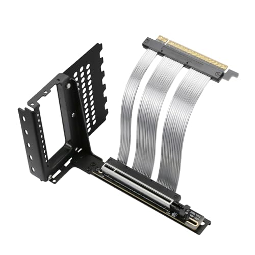 GIGA-MEGA Cabo Riser PCIe X16 GEN5 com suporte vertical GPU PCIe 5.0 para RTX4090 Future RTX5090 (suporte preto)