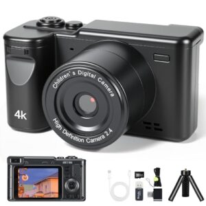 Câmera Fotográfica, 10 Filtros Divertidos+Modos de Disparo, Câmara Digital 4K 96MP Ultra HD, A Função de Deteção Inteligente Capta Automaticamente Sorrisos e Expressões Faciais