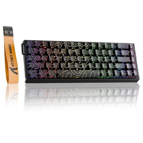 ATTACK SHARK X68MAX HE Teclado gamer de alumínio com fio de gatilho rápido,precisão de 0,005 mm,interruptor magnético de efeito Hall,taxa de pesquisa de 8000 Hz,latência de 0,08 ms,RGB(Contorno Preto)