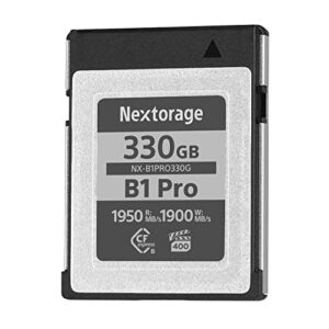 Nextorage Cartão de memória CFexpress tipo B de 330 GB super rápido VPG400 leitura máxima 1950 MB/s gravação máxima 1900 MB/s (série B1 Pro)