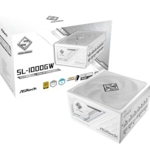 ASRock Steel Legend Sl-1000Gw 1000W 80 Plus Gold & Cybenetics Platinum Fonte De Alimentação Modular Completa Atx3.1 Pcie5.1 Pronta Com Cabo De Duas Cores 12V-2X6 Capacitor Japonês Da Edição Branca