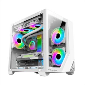 Gabinete Pc Gamer Aquário Vidro Temperado Com Filtro Poeira Titorion - Gb001 (Branco)