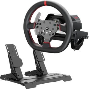 PXN Direct Drive Racing Wheel, V10 Ultra Gaming Steering Wheel - 3.2Nm Force Feedback Steering Wheel for PC/Xbox/ PS4, 270mm Leather Wheel with 4 Paddle Shifters, Adjustable Pedals