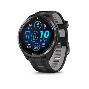 Garmin Smartwatch de corrida Forerunner® 965, visor AMOLED colorido, métricas de treinamento e informações de recuperação, preto e cinza pó, 010-02809-00