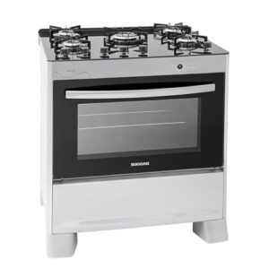 SUGGAR FOGÃO NEO GLASS PRATA MESA DE VIDRO 5 BOCAS TREMPE 6 APOIOS ACENDIMENTO AUTOMÁTICO FGVNG510PRIX