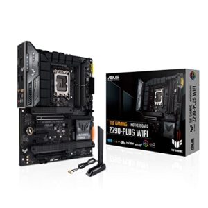 ASUS Placa-mãe para jogos TUF Gaming Z790-Plus WiFi LGA 1700 (Intel 14ª, 12ª e 13ª geração) ATX (PCIe 5.0, DDR5, 4xM.2 Slots, 16+1 DrMOS, WiFi 6, LAN 2.5Gb, USB 3.2 Geração 2 Tipo-C, Thunderbolt 4