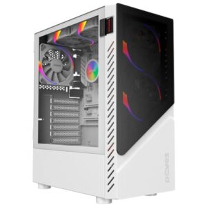 GABINETE GAMER SET WHITE GHOST - LATERAL EM VIDRO - PCYES - GSWGPBR