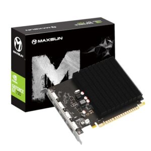 maxsun Placa de vídeo GeForce GT 730 4 GB GPU para computador PC ITX Slot único PCI Express 4xHDMI, 4K Quad Monitor Multi Screen