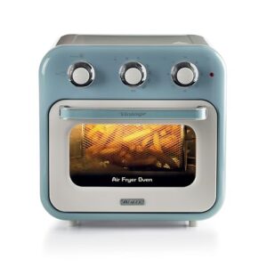 Ariete Fritadeira e forno vintage 4632, 1400W, 2 em 1, capacidade de 16L, inclui acessórios, temporizador de 60 minutos, vidro duplo, Celeste
