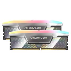 CORSAIR Memória de computador desktop Vengeance RGB DDR5 CUDIMM 48GB (2x24GB) 8000MHz CL38 1,4V Intel XMP - Prata (CMHC48GX5M2X8000C38)