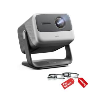JMGO N1S Infinity Projetor Laser Triplo 4K com Wi-Fi Bluetooth, 2450 Lúmens ISO, 1600:1, Netflix GTV, Auto Foco 360° em Tempo Real, Tela 300", HDR10, Dolby Digital Plus, Portátil para Casa e Exterior