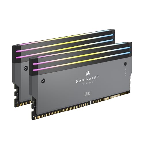 CORSAIR Kit de aprimoramento de luz Dominator Titanium DDR5 RGB – 2 módulos – 0 GB de RAM – Compatível com CORSAIR iCUE – Cinza
