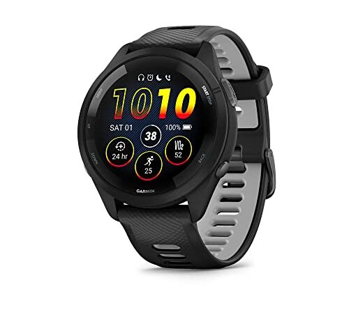 Garmin Relógio Forerunner 265 Music Preto 46mm com Monitor Cardíaco de Pulso e GPS