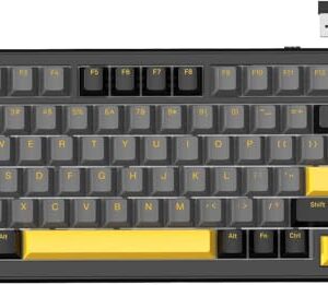 ATTACK SHARK X85 PRO Teclado mecânico sem fio com tela TFT e botão, teclado gamer 75% QMK com junta, com fio 2.4G/BT/USB-C, switch linear hot-swappable, 4000mAh, NKRO, RGB,PC/MAC (Estrela Negra)