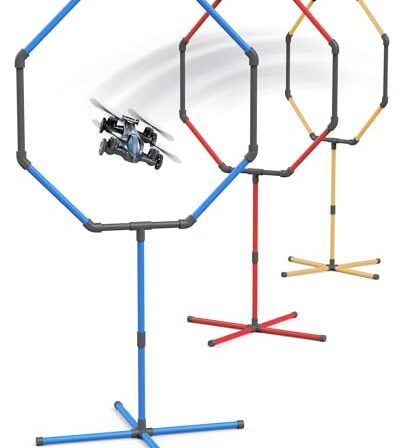 Galvanox Kit de pista de obstáculos para drones, inclui 3 tamanhos de argola fáceis de montar, perfeito para competição RC FPV Racing de drones ou modelo de aeronave. - Conjunto de portão de loop de