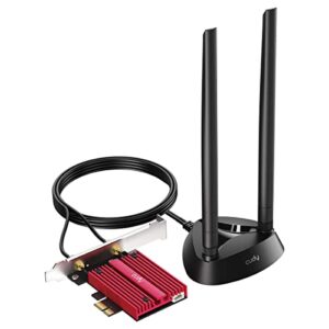 Cudy Cartão WiFi 7 WE9300S PCIe WiFi para PC, adaptador sem fio de banda tripla de 6 GHz, chipset Intel BE200, Bluetooth 5.4, antena de alto ganho, fácil instalação