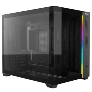 Gabinete Gamer Redragon Wideload Mini Lite RGB Preto Sem Fans Micro ATX CA-611B